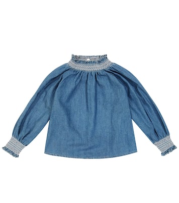 Yuji smocked denim blouse | C'era Una Volta