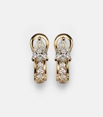 18kt gold huggies with diamonds | Anita Ko