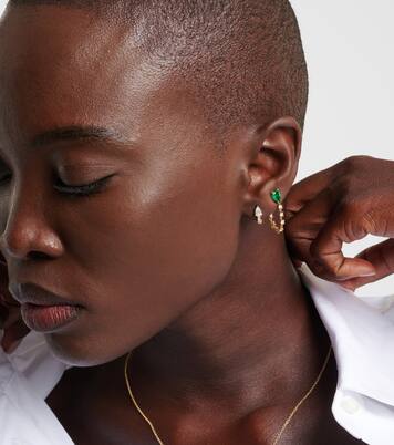 18kt gold huggies with diamonds | Anita Ko