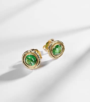 Ohrringe Palm aus 18kt Gelbgold mit Tsavorit | Octavia Elizabeth