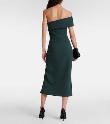 Robe midi Opal asymétrique en crêpe | Safiyaa