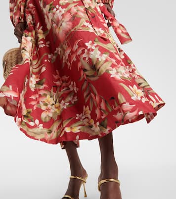 Vestido envolvente Lexi de lino floral | Zimmermann
