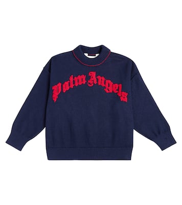 Logo cotton sweater | Palm Angels Kids