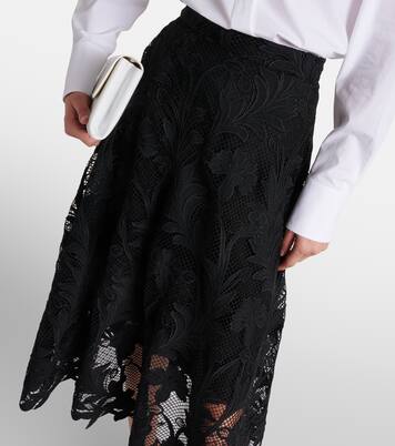 Floral guipure lace midi skirt | Oscar de la Renta
