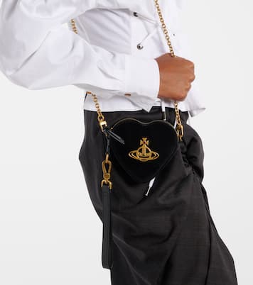 Heart velvet coin purse with strap | Vivienne Westwood