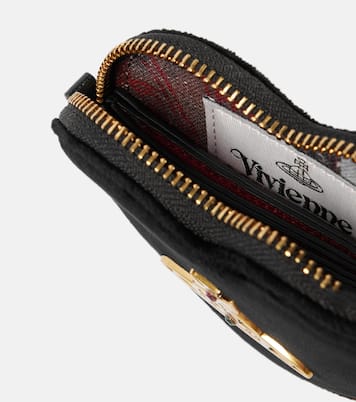 Heart velvet coin purse with strap | Vivienne Westwood