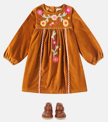 Robe Linoa brodée en velours côtelé de coton | Louise Misha