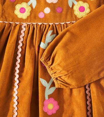 Robe Linoa brodée en velours côtelé de coton | Louise Misha