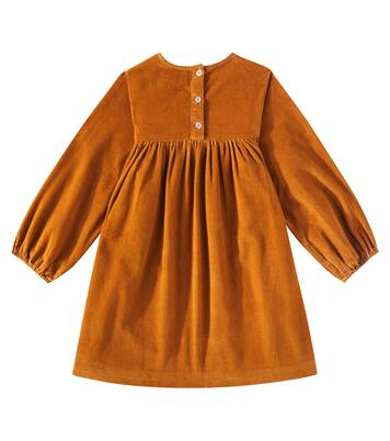 Robe Linoa brodée en velours côtelé de coton | Louise Misha