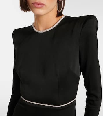 Robe midi en satin à cristaux | Alex Perry