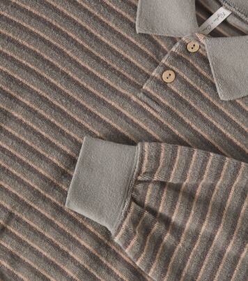 Striped cotton-blend polo sweater | Rylee + Cru