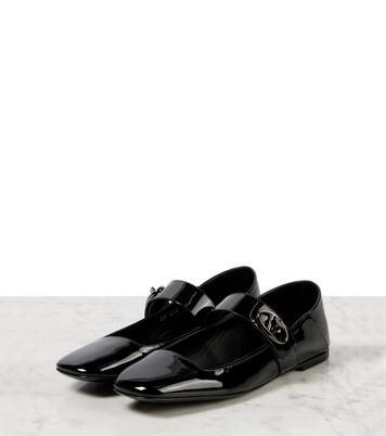 Mary-Jane-Ballerinas VLogo Locker aus Lackleder | Valentino Garavani