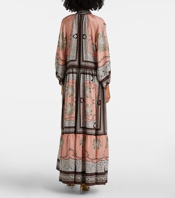Bedrucktes Maxikleid Athena aus Seide | La DoubleJ