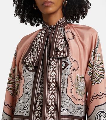 Bedrucktes Maxikleid Athena aus Seide | La DoubleJ