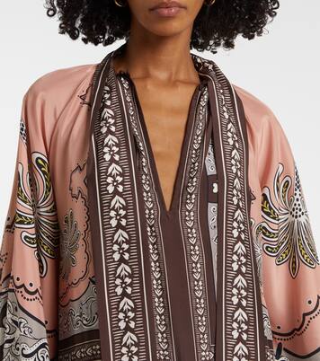 Bedrucktes Maxikleid Athena aus Seide | La DoubleJ