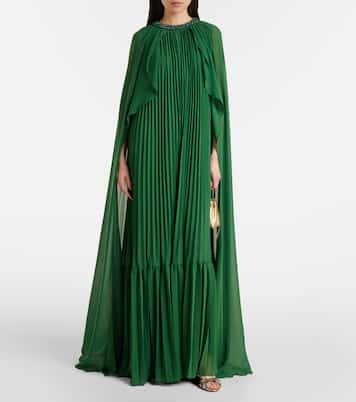 Caped chiffon gown | Self-Portrait