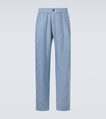 Pantaloni a gamba larga in lino | Giorgio Armani