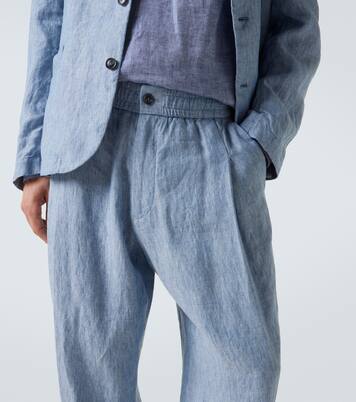 Pantaloni a gamba larga in lino | Giorgio Armani