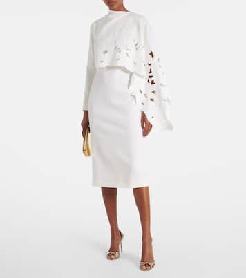 Cape-detail wool-blend midi dress | Oscar de la Renta
