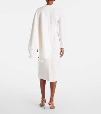 Cape-detail wool-blend midi dress | Oscar de la Renta