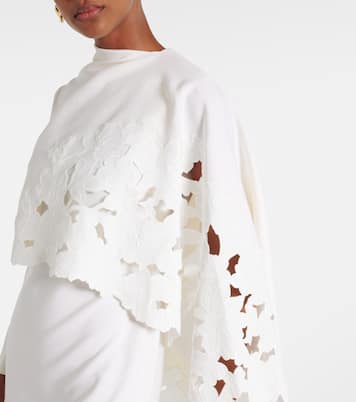 Cape-detail wool-blend midi dress | Oscar de la Renta
