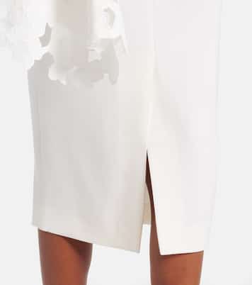 Cape-detail wool-blend midi dress | Oscar de la Renta