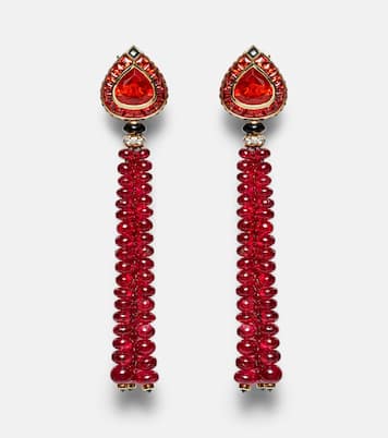 18kt gold earrings with opal, sapphire, onyx, and diamonds | Marina B