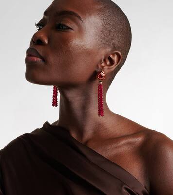 18kt gold earrings with opal, sapphire, onyx, and diamonds | Marina B