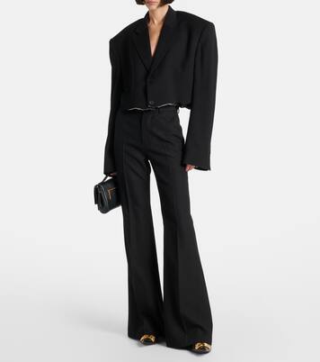 Cropped distressed blazer | Balenciaga