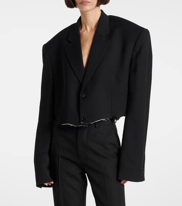 Cropped distressed blazer | Balenciaga