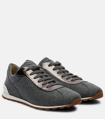 Sneakers aus Filz und Leder | Brunello Cucinelli