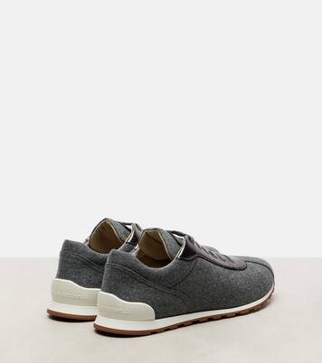 Sneakers aus Filz und Leder | Brunello Cucinelli