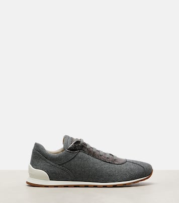 Sneakers aus Filz und Leder | Brunello Cucinelli