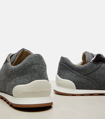 Sneakers aus Filz und Leder | Brunello Cucinelli