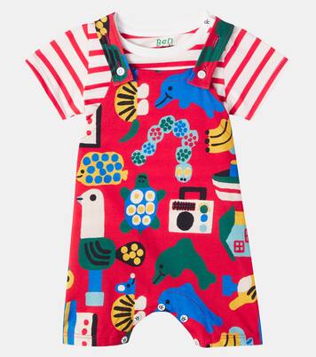 Baby cotton T-shirt and overalls set | Fábula