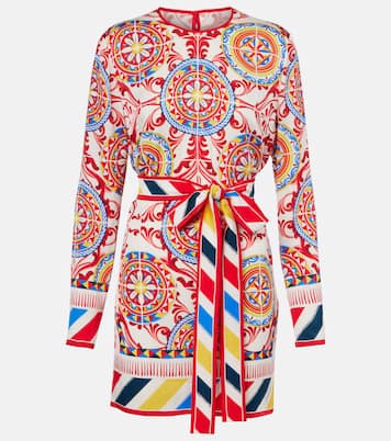 Belted printed silk top | Dolce&Gabbana