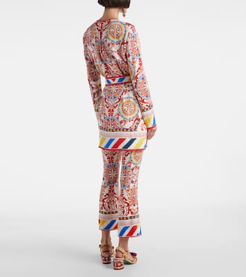 Belted printed silk top | Dolce&Gabbana