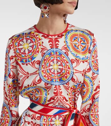 Belted printed silk top | Dolce&Gabbana