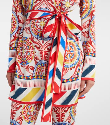 Belted printed silk top | Dolce&Gabbana