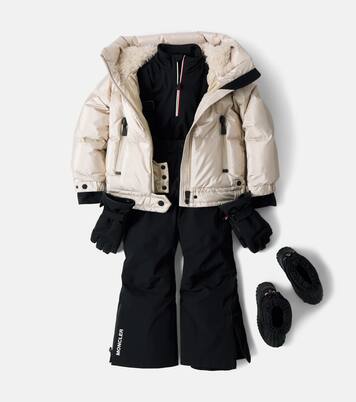 Leather-trimmed ski gloves | Moncler Grenoble Enfant