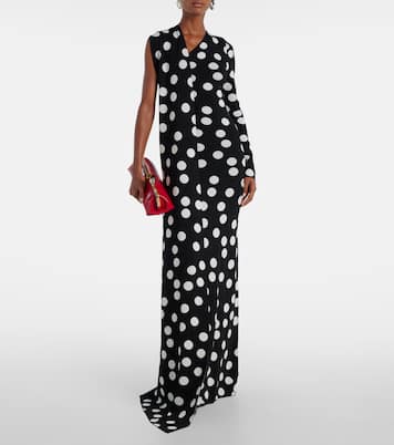 Polka-dot scarf-detail gown | David Koma