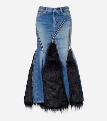 Jupe longue à taille basse en jean | Junya Watanabe