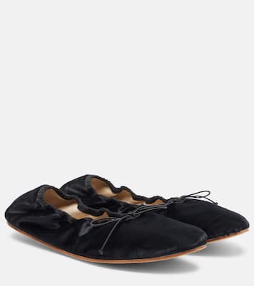 Round velvet ballet flats | The Row