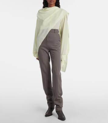 Lucia high-rise wool slim pants | Calvin Klein Collection