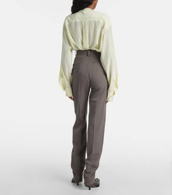Lucia high-rise wool slim pants | Calvin Klein Collection