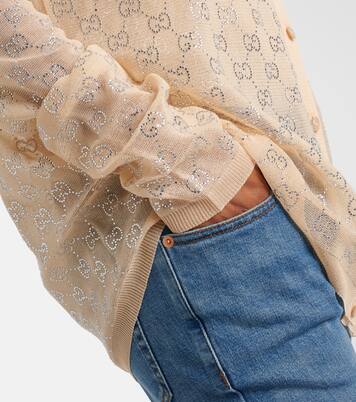 GG embellished silk cardigan | Gucci