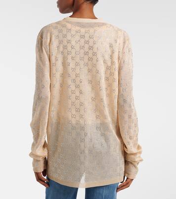 GG embellished silk cardigan | Gucci