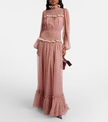 Floral silk and cotton chiffon gown | Dolce&Gabbana