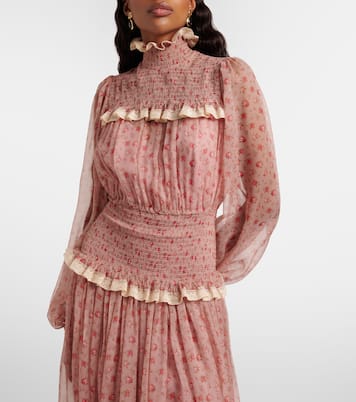 Floral silk and cotton chiffon gown | Dolce&Gabbana