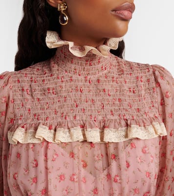 Floral silk and cotton chiffon gown | Dolce&Gabbana